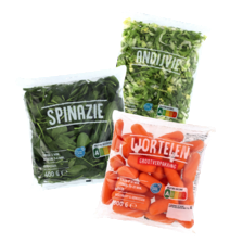 Wortelen zak à 500 gram,
spinazie of andijvie grof
zak à 400 gram